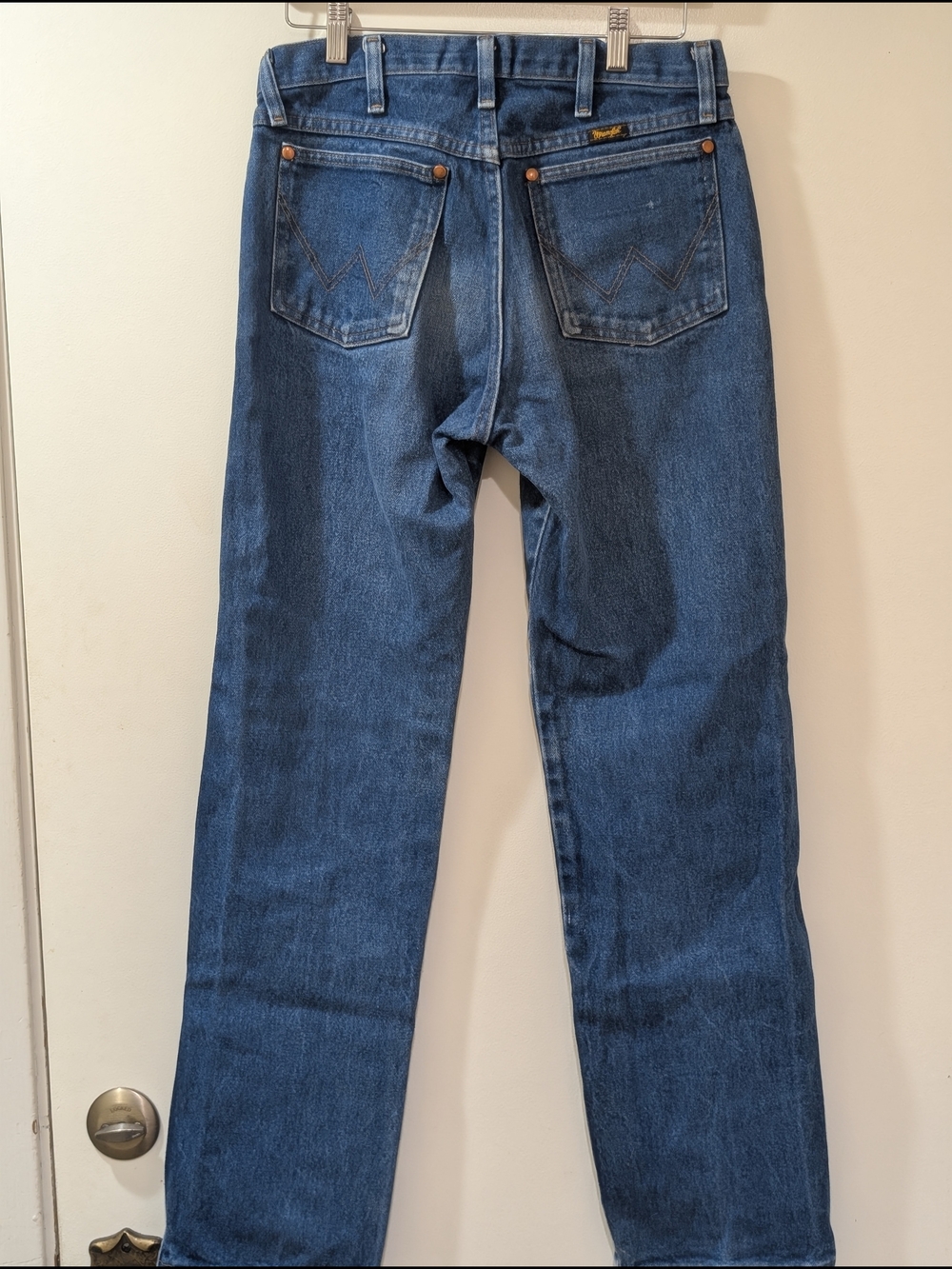 Wrangler Blue Denim Jeans  30x32 Men's 13awz Cowboy Cut A001 5 Pocket Button Zip - Picture 10 of 11